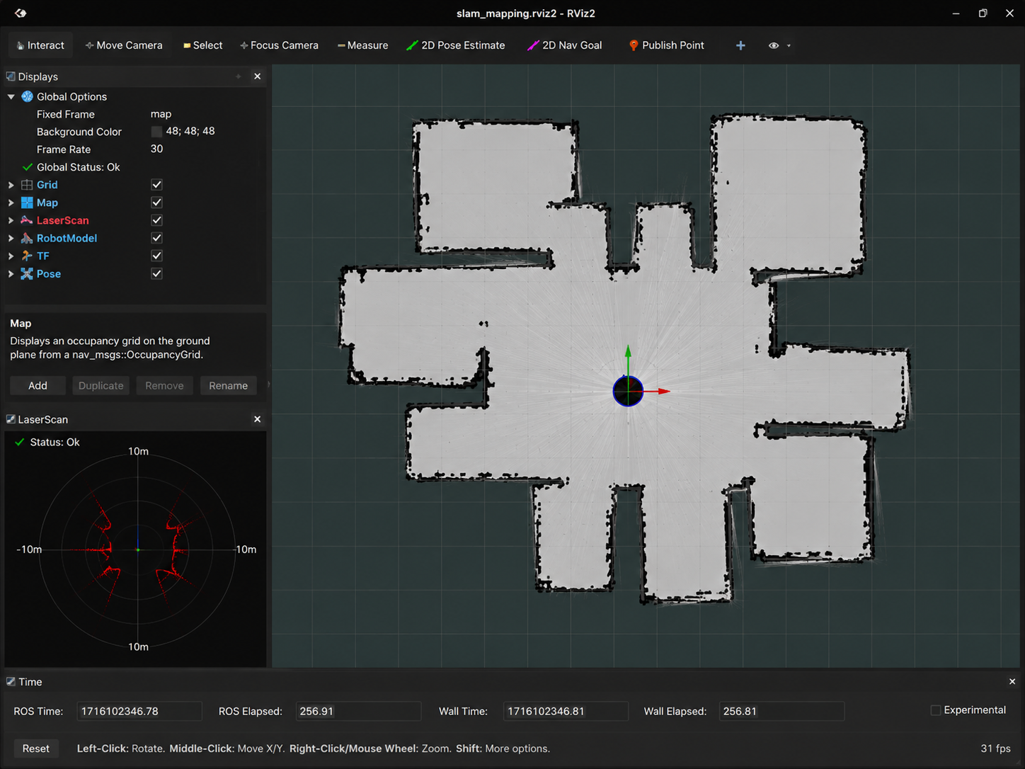 RViz LiDAR SLAM map