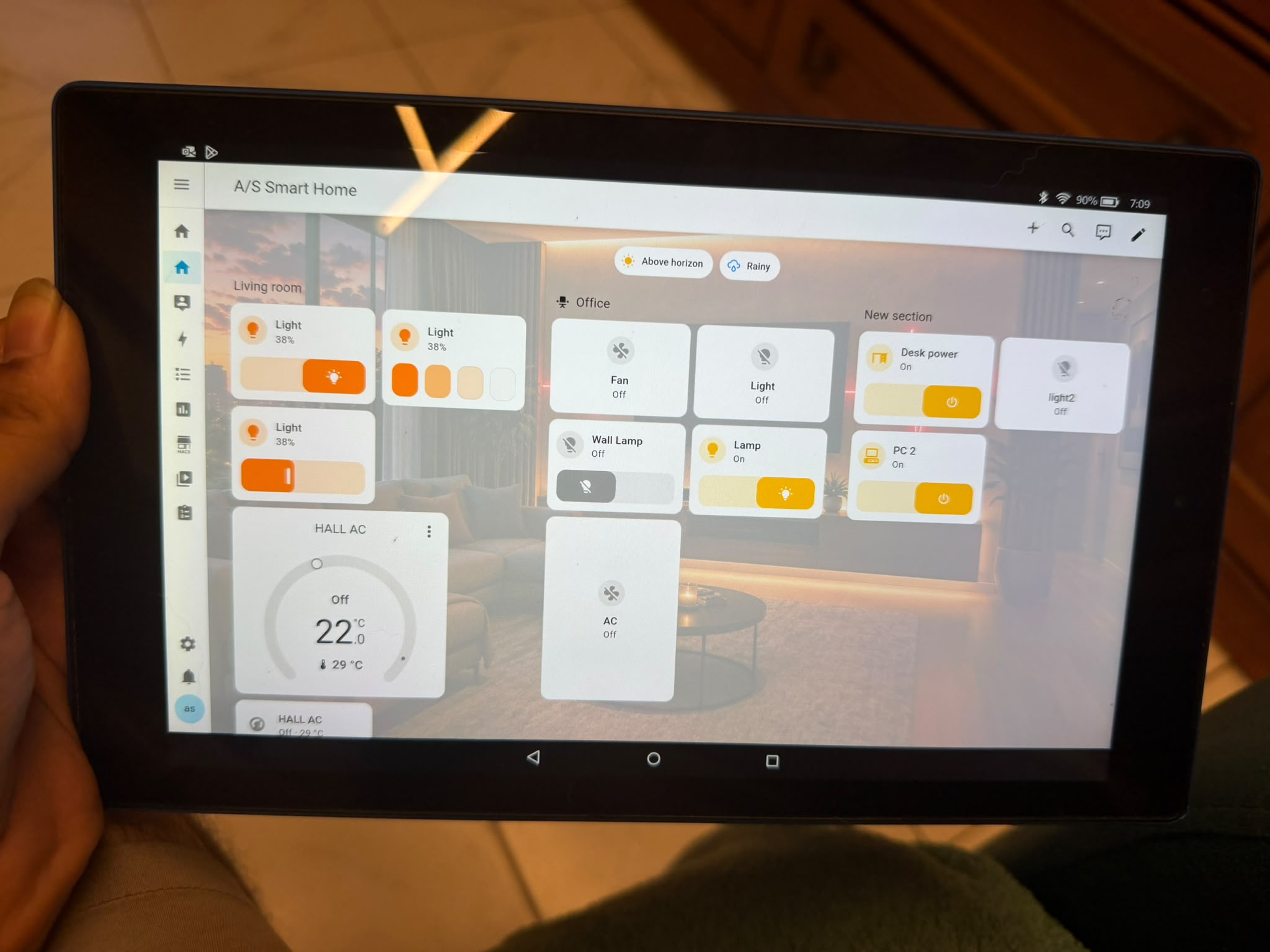 Home Assistant dashboard photograph